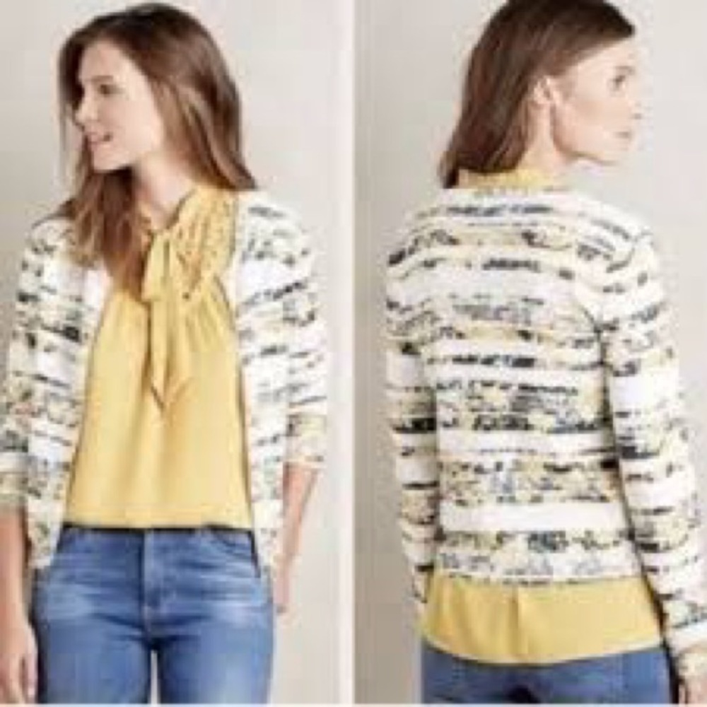 Moth Striped Zip Up Cardigan. Small